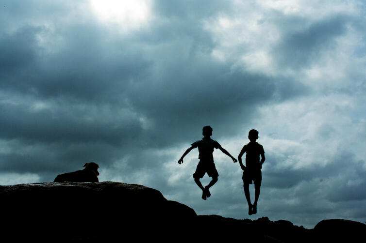 In the air